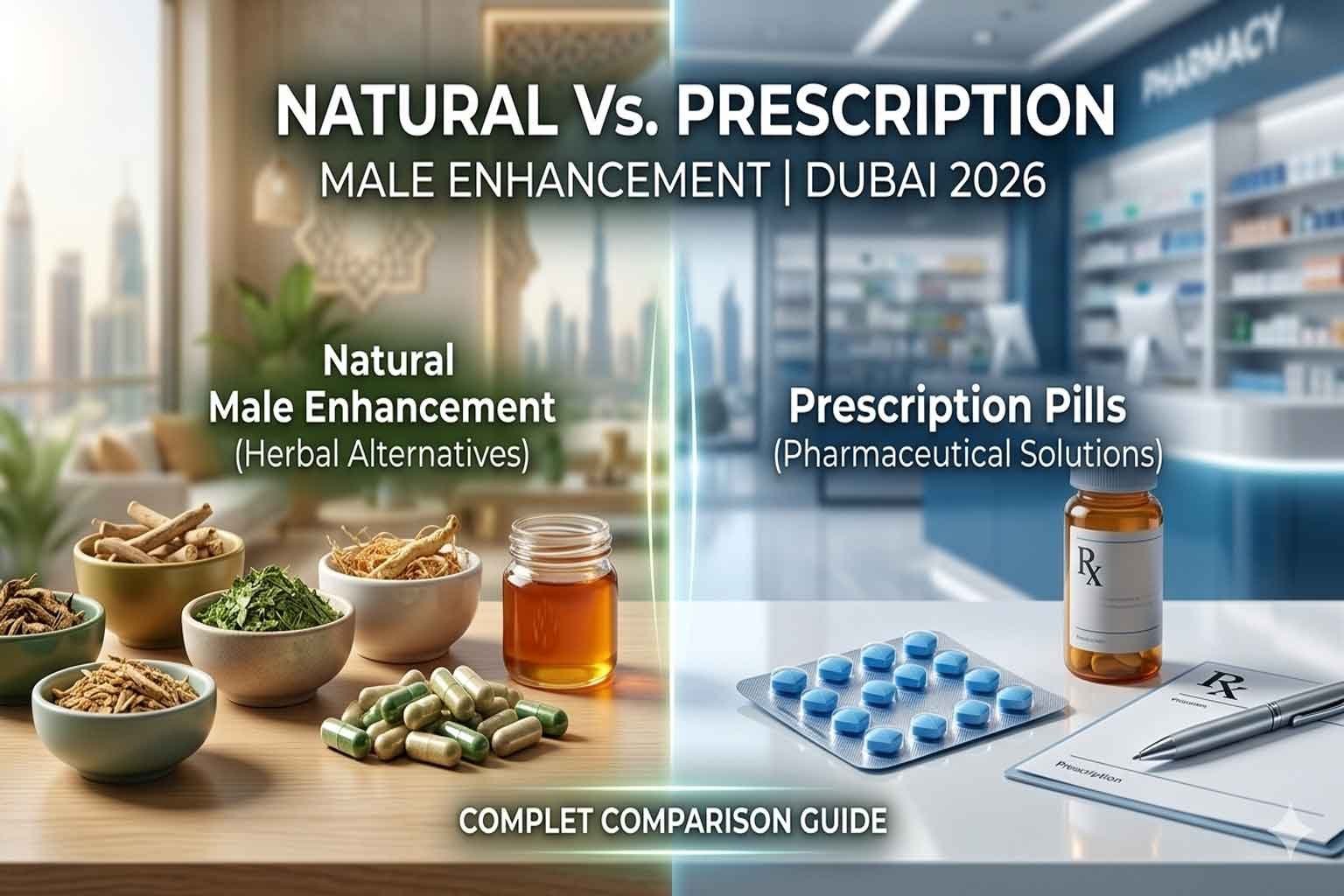 Natural Male Enhancement UAE vs. Prescription Pills: 2026 Guide